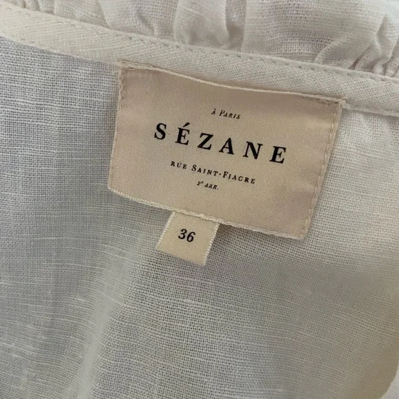 Sézane chemise megane in ficelle size 4 - Picture 8 of 9